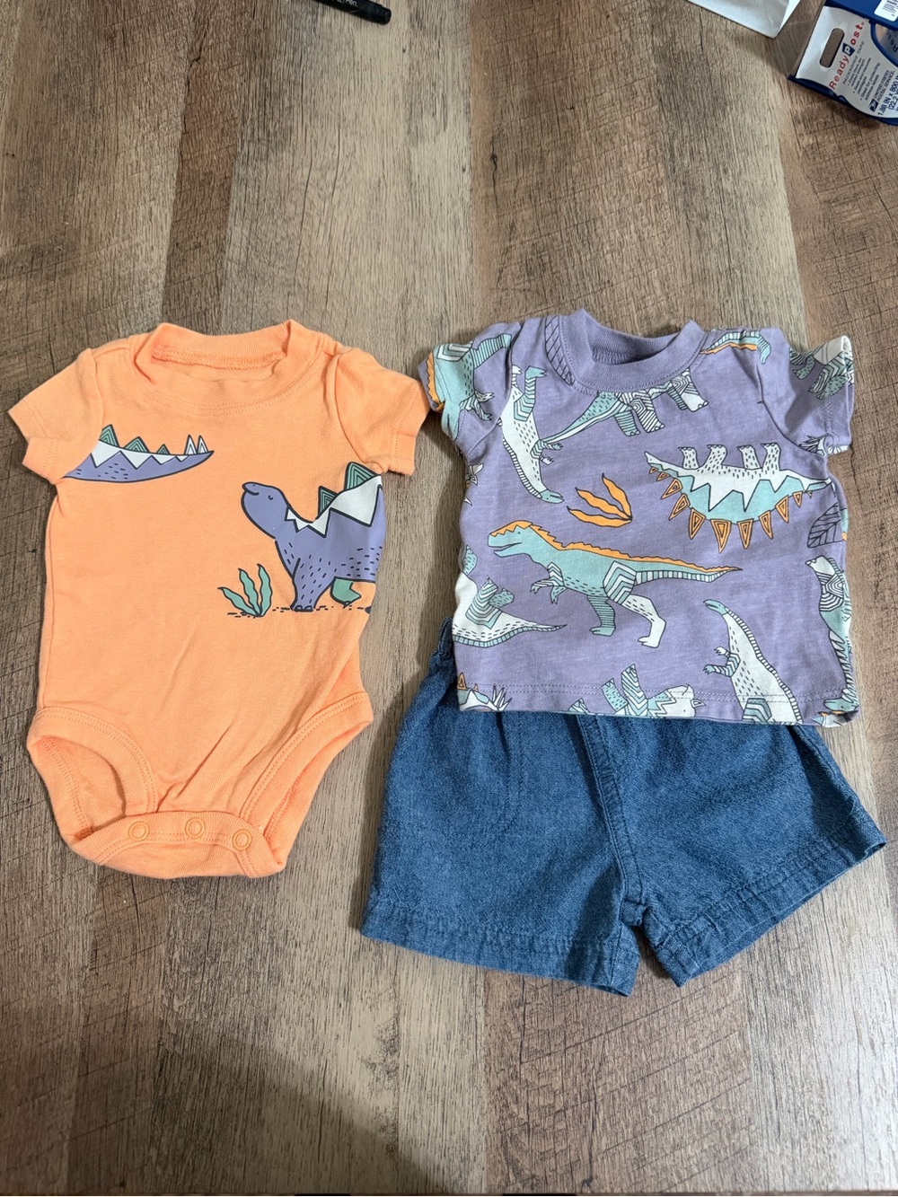 NB Carter's 3 Piece Dinosaur Set - NWOT